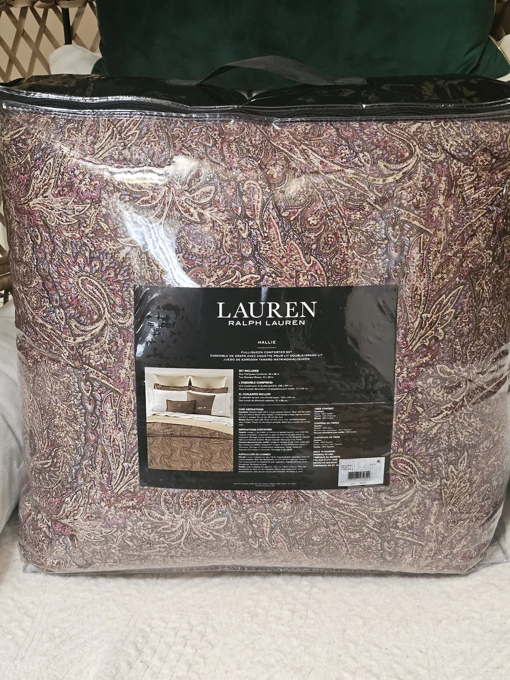 $335 Lauren Ralph Lauren Paisley Hallie  Comforter Set - Queen 100% Cotton